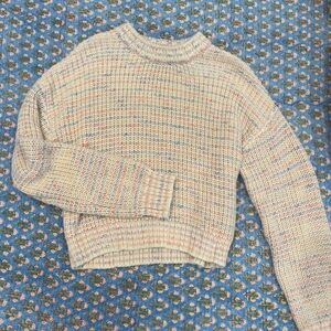 Lover’s + Friends pink striped pullover sweater size small